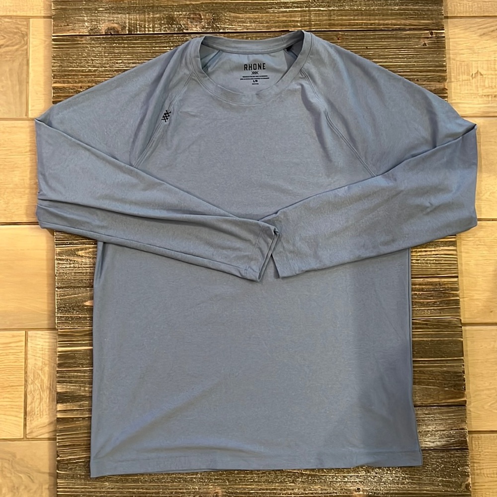 Rhône, Reign Long Sleeve. Sz L. Light Blue.